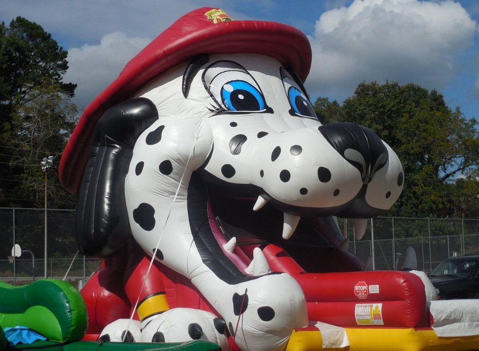 figure of a large cheerful dolmatins in the park