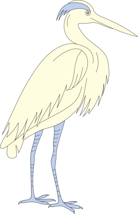 drawing of an egret