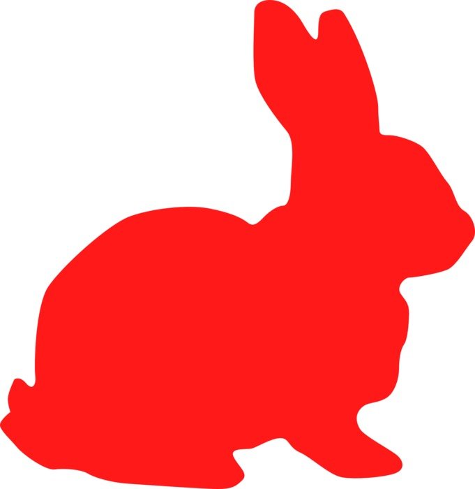 Red silhouette of the rabbit