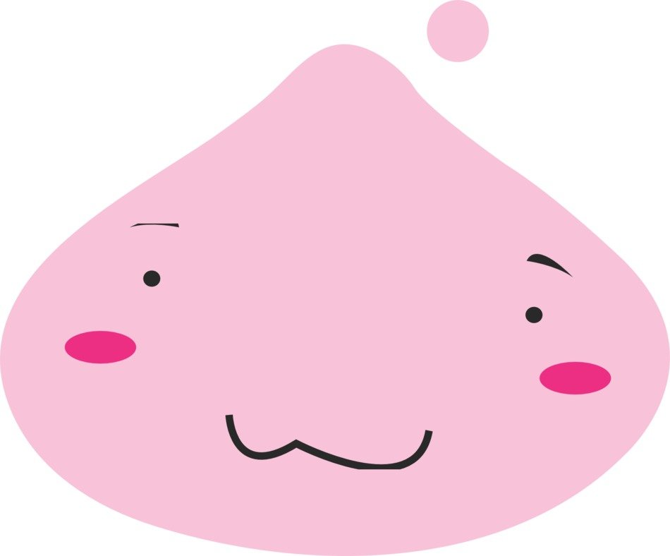 pink droplet on white background