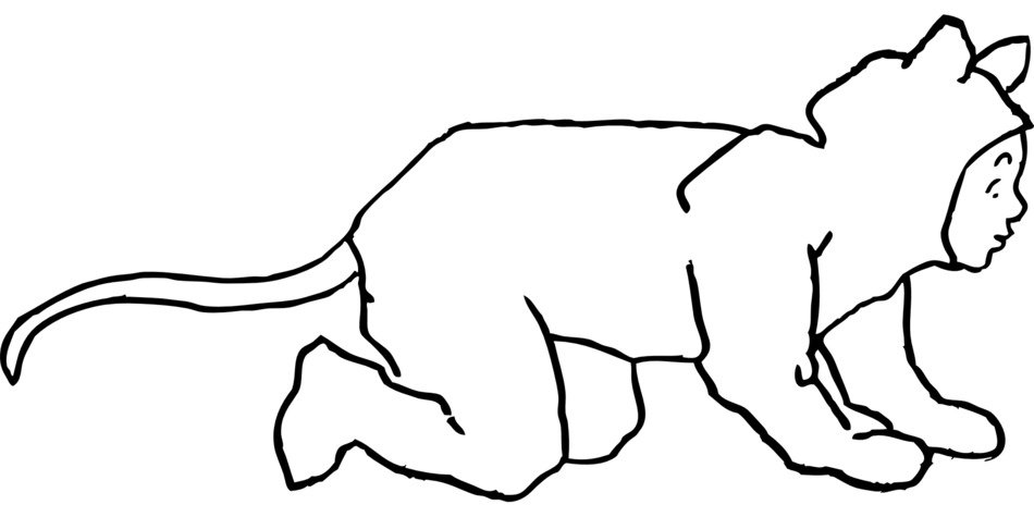 drawing of a child in an animal costume