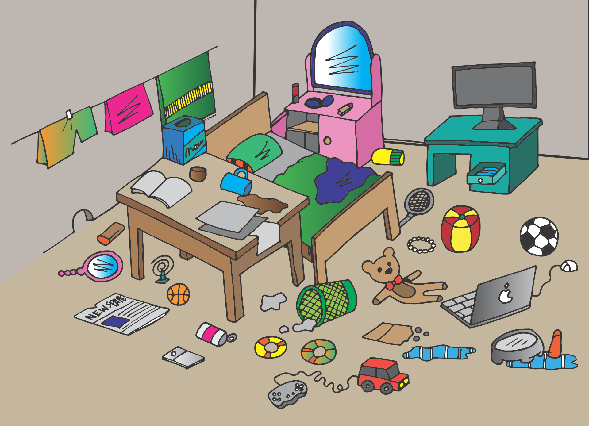 Messy Bedroom Clipart Free Image