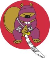 cartoon Ninja Beaver, colorful illustration