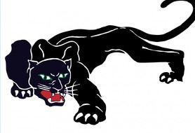 Panther, angry Black Big Cat, drawing