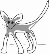 children's drawing cat silhouette