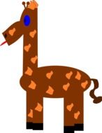 cartoon Brown Giraffe with blue eyes