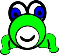 cartooned funny frog
