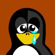 weeping Penguin head, colorful illustration