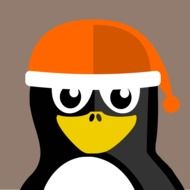 Winter Tux Penguin drawing