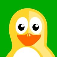 yellow penguin head as a drawing