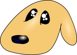 graphic image of the head of a sad puppy