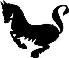 clipart of black horse silhouette on white background