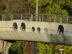 elephants as images on the bridge