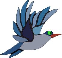 blue Bird Flying drawing