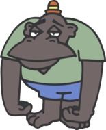 monkey in clothes as a graphic image