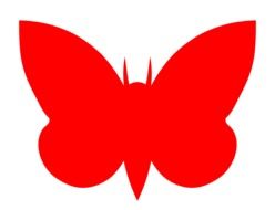 red butterfly silhouette on a white background