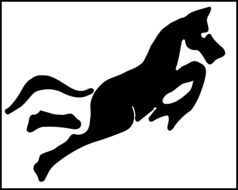 Silhouette of the jumping horse as a clipart