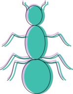 blue silhouette of a insect