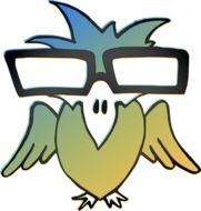 graphic image of a funny parrot with glasses