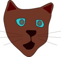 Head of the brown cat drawing clipart