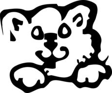 drawn kitten silhouette