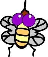 drawing of an insect with purple eyes