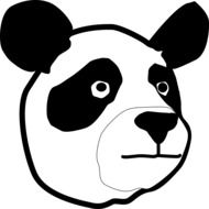 Clipart of the cute and beatiful black and white panda