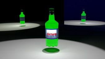 advertising of Rewe bottle