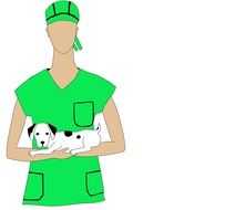 Vet doctor with the dog clipart