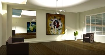 3d visualization of a modern interior