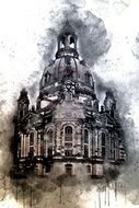 Ä°llustration of Ancient architecture in Dresden
