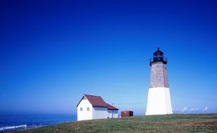 lighthouse in the bay of narragansett