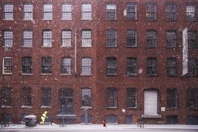 Brick Old House in winter