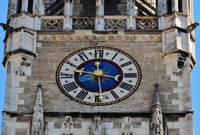 high clock tower in Munich town