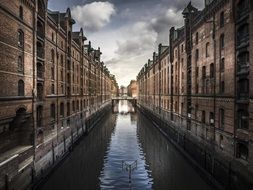 Hamburg architecture along the water canal