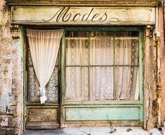 old vintage shop window