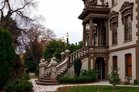 facades of Leland Stanford mansion