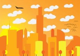graphic image of the city in bright autumn