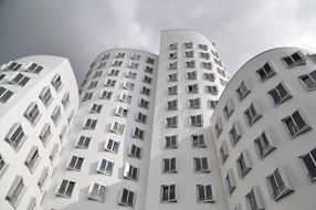 modern building facade by gehry, germany, dÃ¼sseldorf