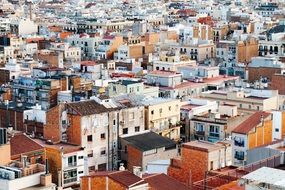 urban buildings aerial view