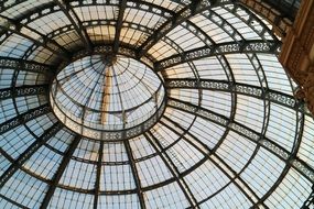 Colorful glass roof of galleria vittorio emanuele II