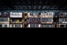 view of the facades of houses in Armenia