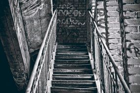 stair of an abandoned industrial plant