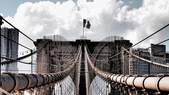 brooklyn bridge in new york closeup