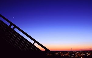 night city under the blue sky