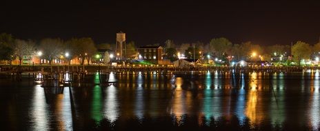 City night reflection in water