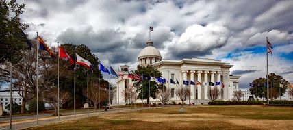 cloudy sky over capitol in alabama