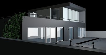 3 d design of a modern building