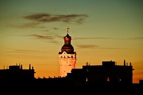 Photo of Town Hall in the night sky in Leipzig