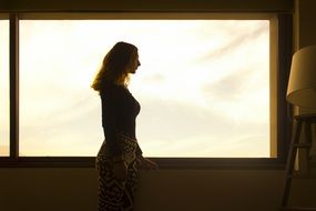 Silhouette girl at the Window